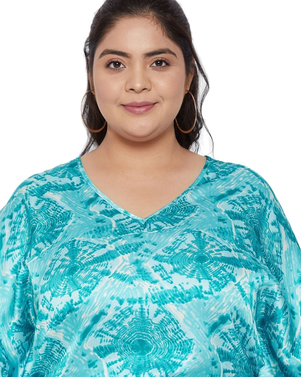 Plus size satin kaftan dress