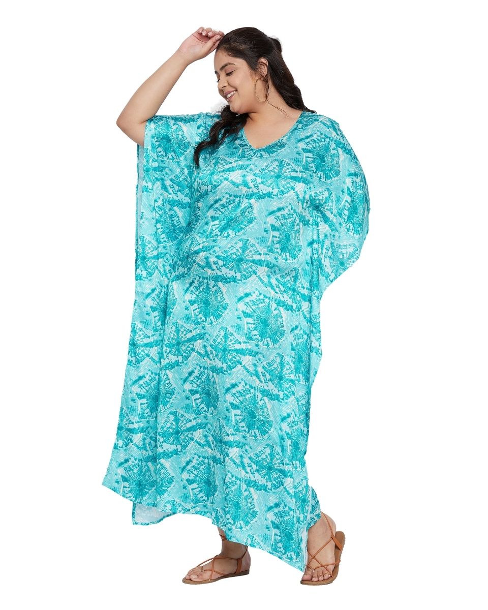 V-neck satin kaftan dress