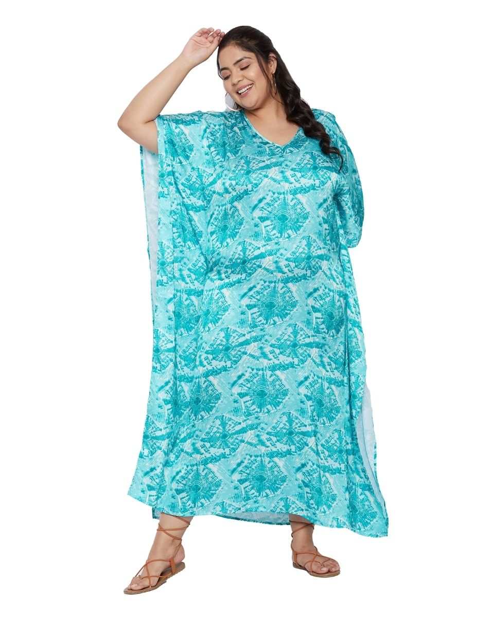 Woman printed satin caftan for woman