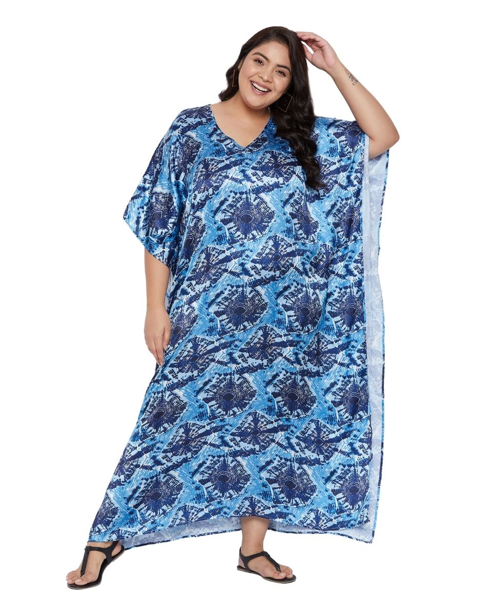 Kimono sleeve satin kaftan for woman