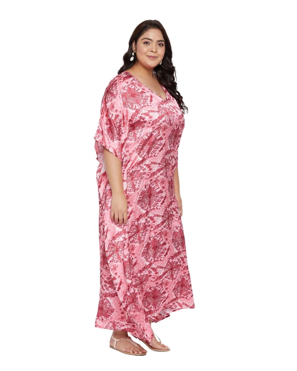 Printed Satin caftan for woman
