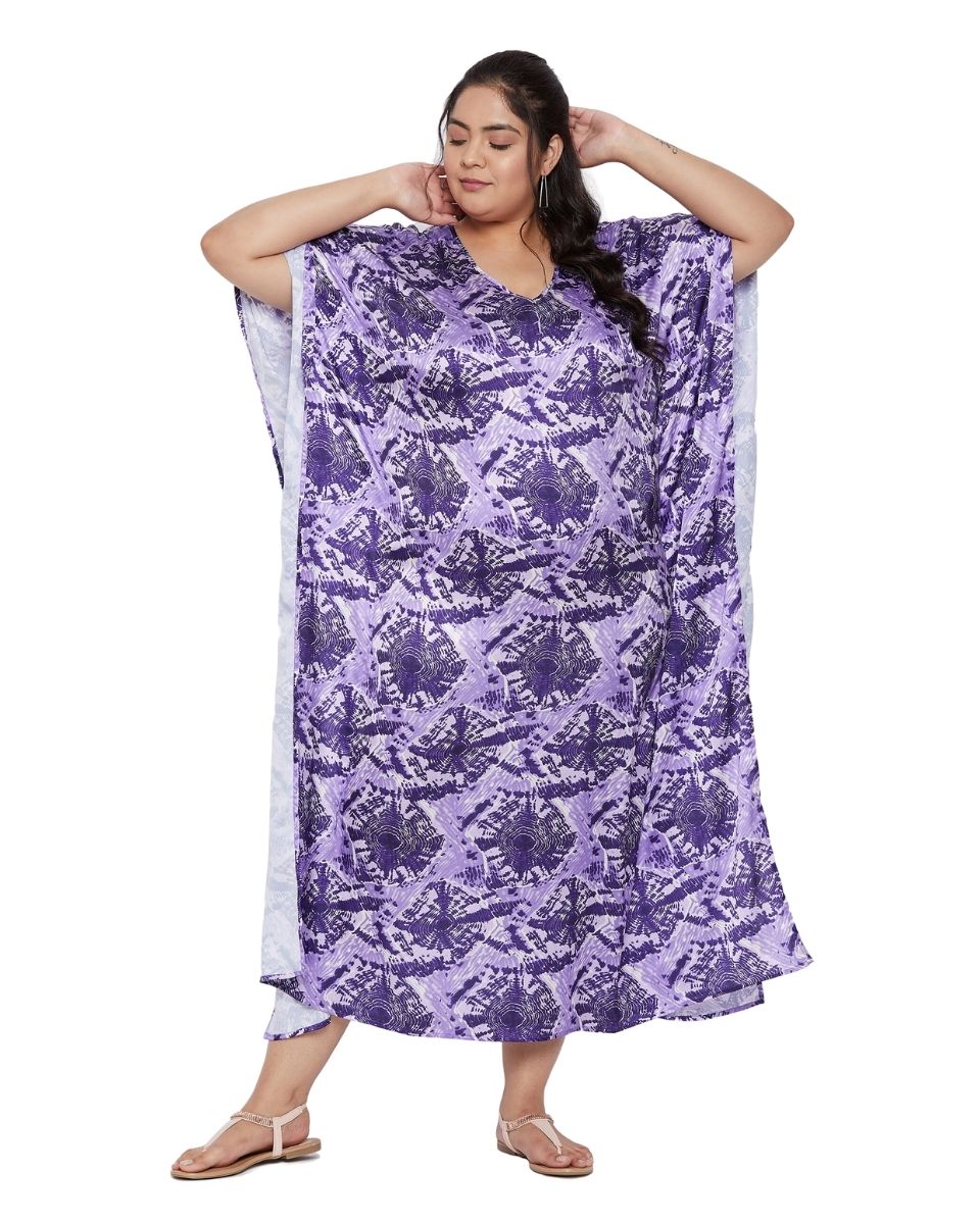 Poly satin caftan dress for woman