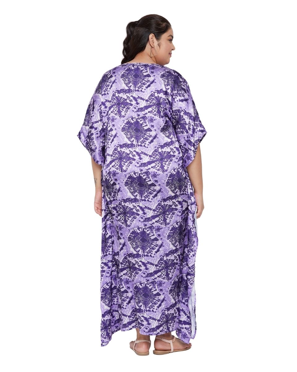 Cotton satin caftan for woman