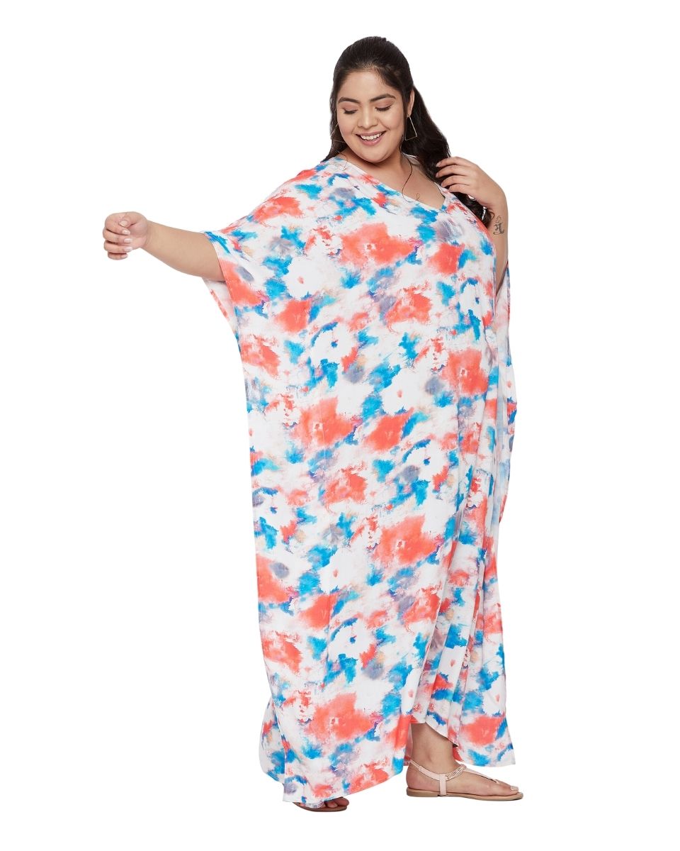 Chic V-Neck Satin Kaftan dress