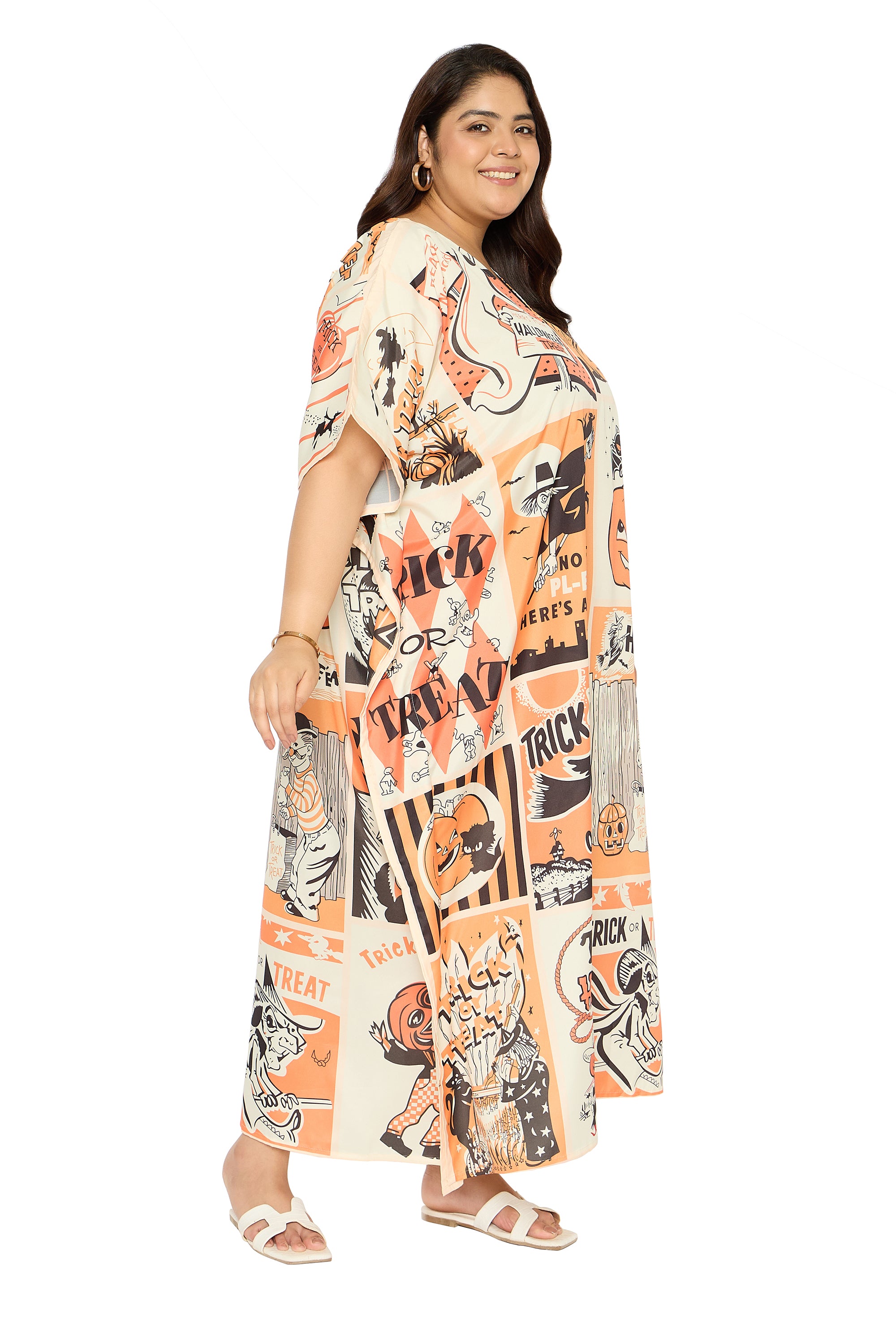 Halloween Polyester Plus Size kaftan House Dress for Women