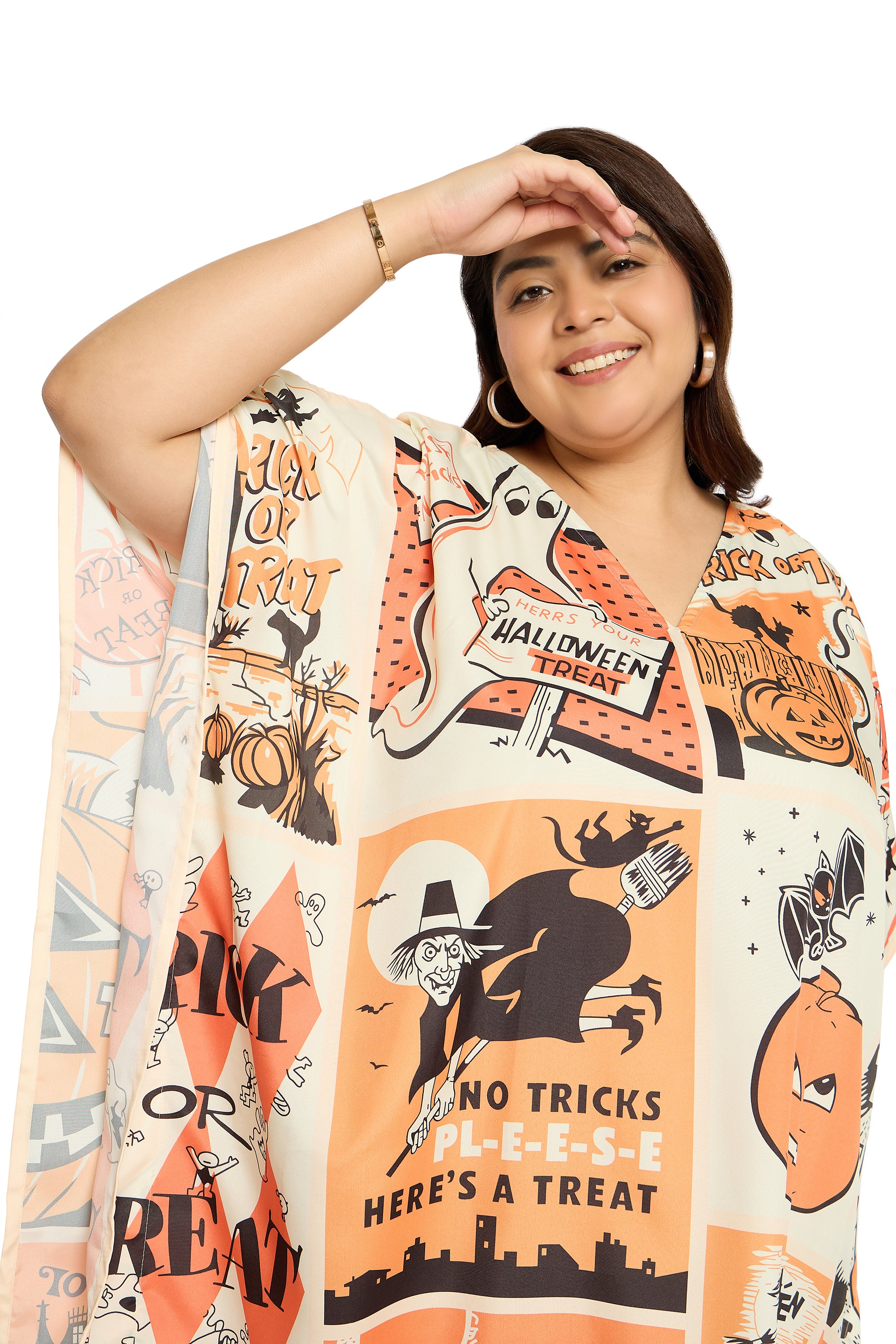 Halloween Polyester Plus Size kaftan House Dress for Women