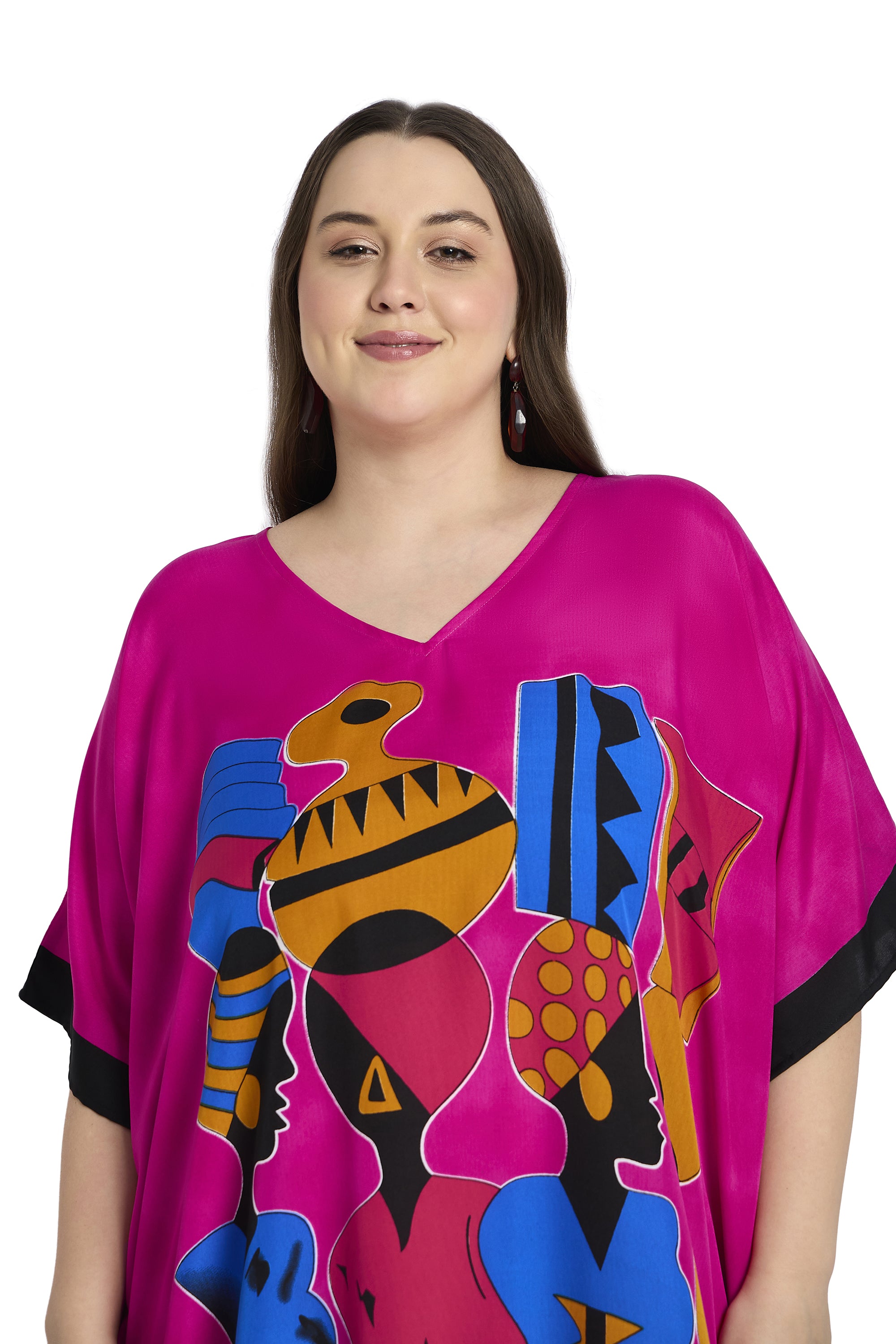 Pink Tribal Plus Size Caftan Dress for Women