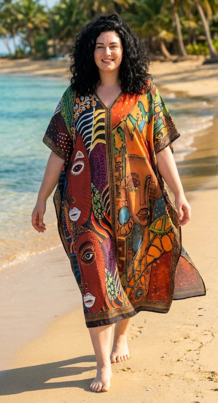 Brown Kaftan Dress Plus Size for Women