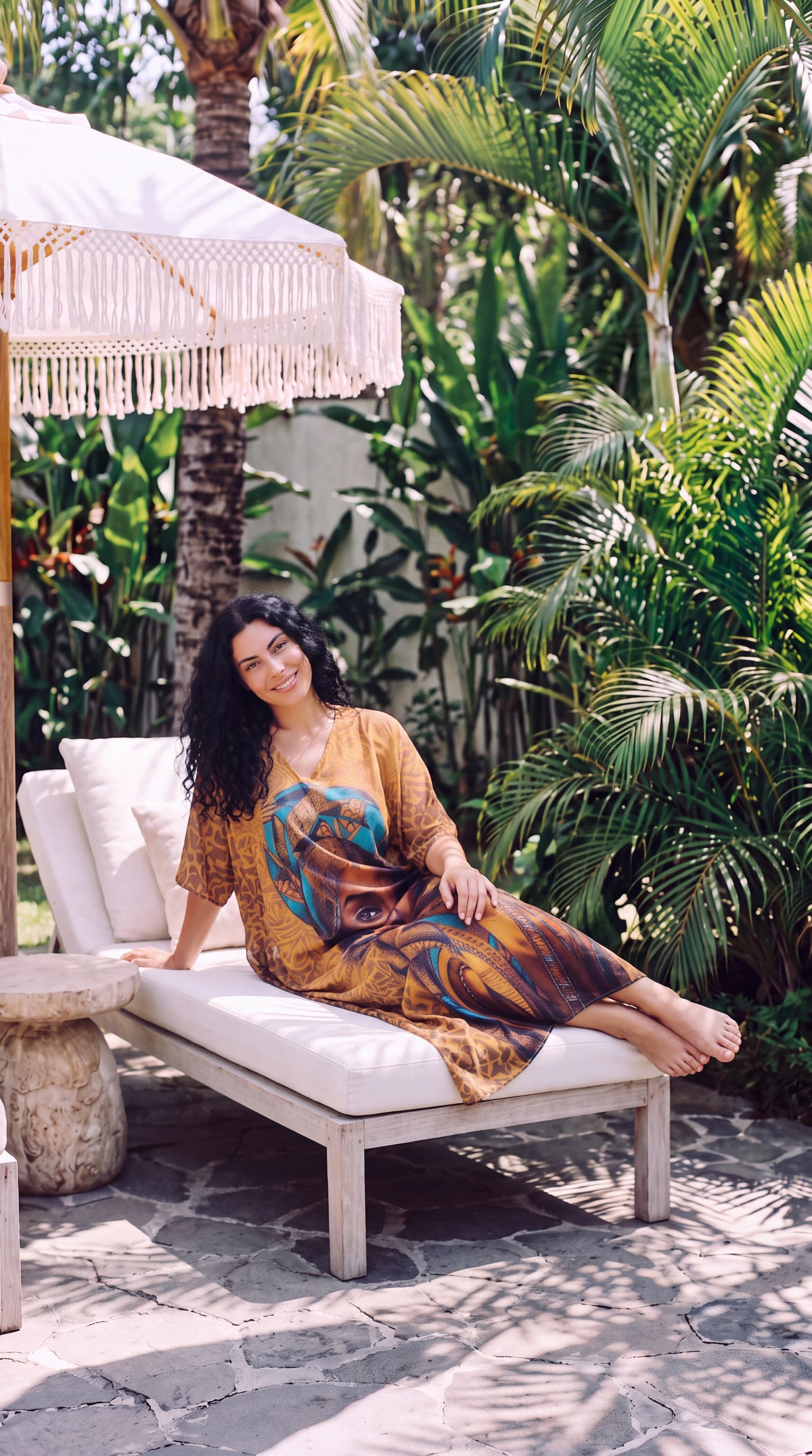 Dark Mustard African Women Print Plus Size Kaftan for Women 1X-3X | GypsieBlu