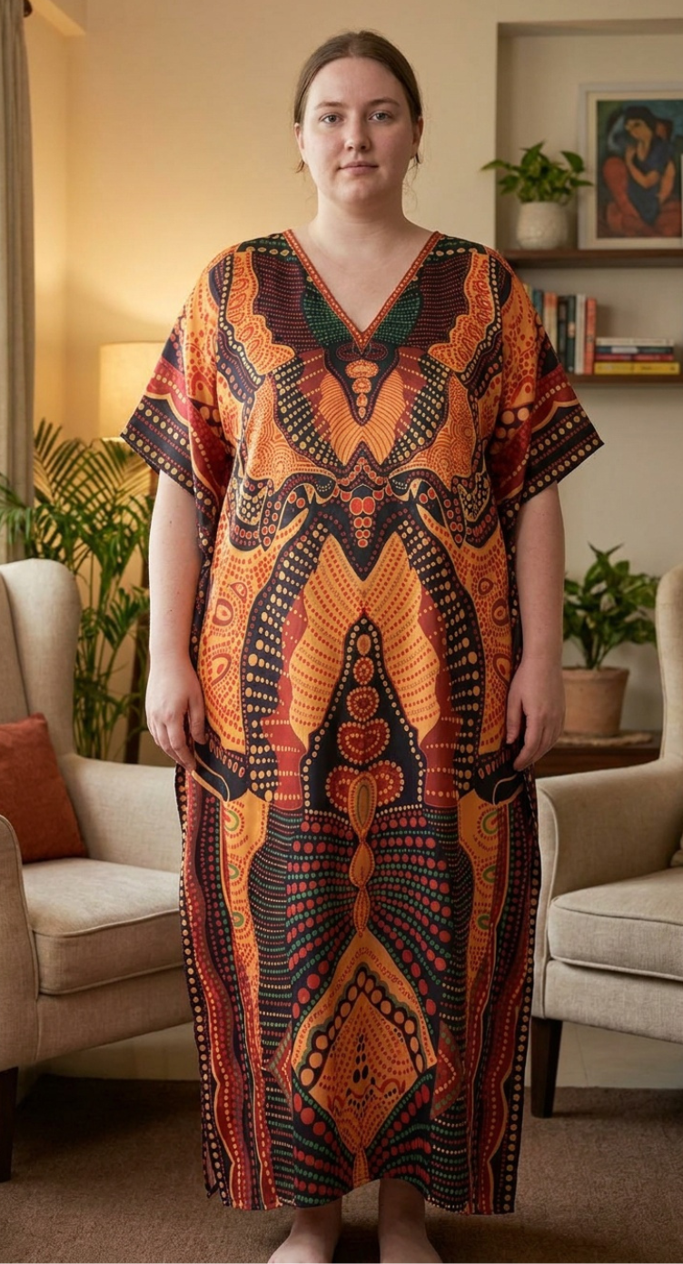 plus size orange summer dresses & Black Tribal Mask Abstract Satin Caftan Dress for Women This Yours Curve Linen Colour:APPLE GREEN Sales & Clearance Size 10.5 Purple Oriental Kimono Dress