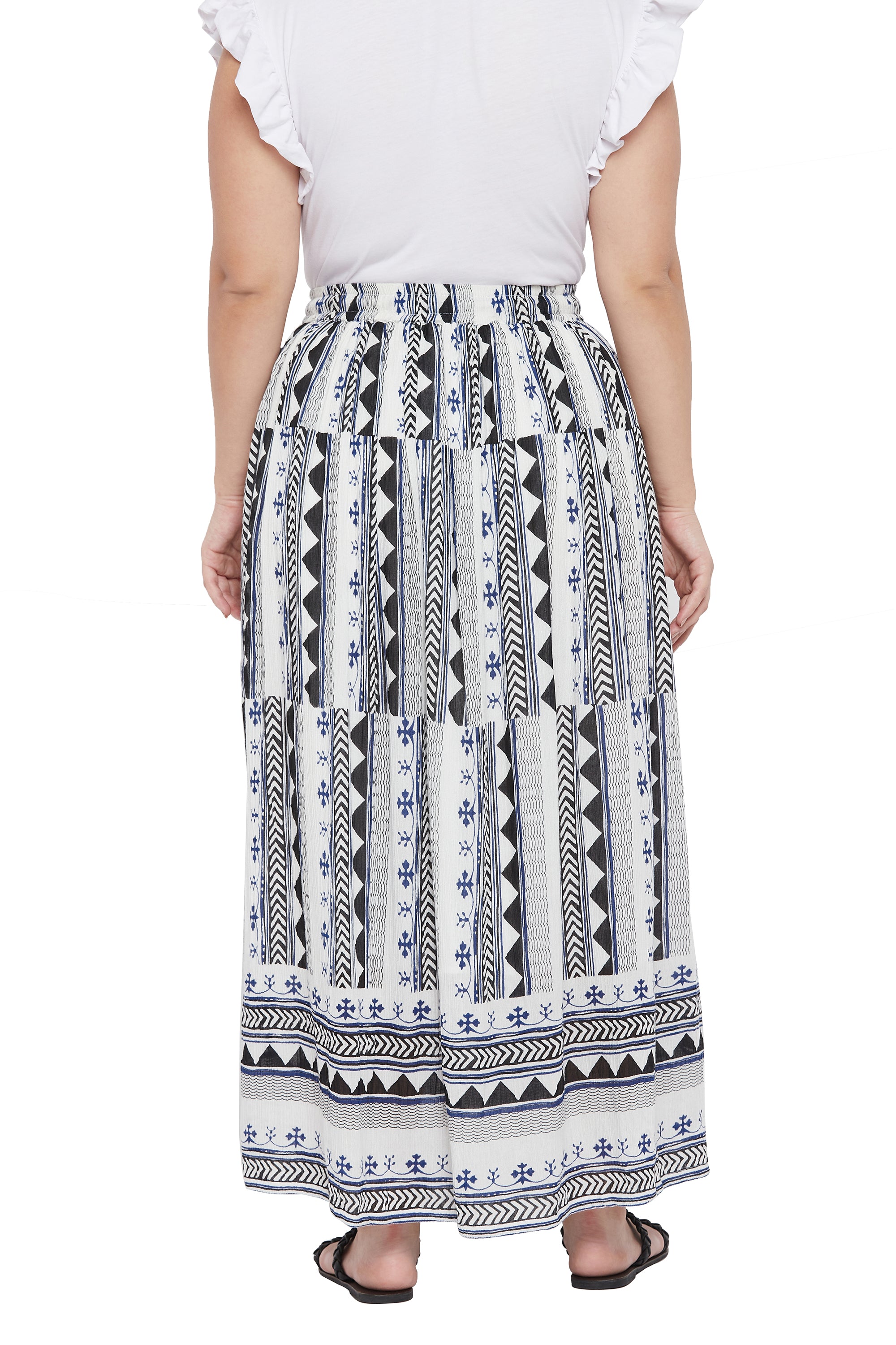 Gypsie Blu Geometric Casual Maxi Length Skirt for Women