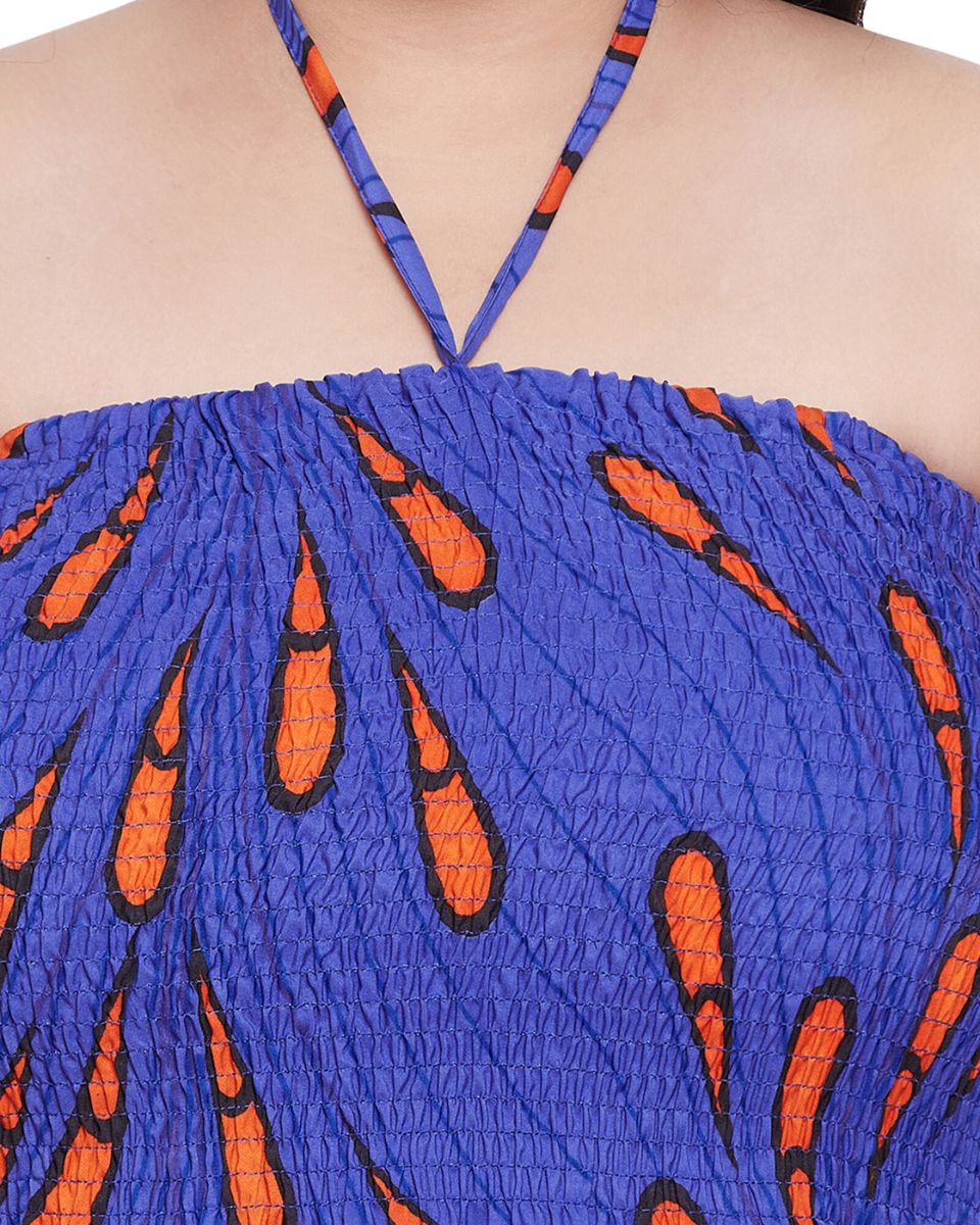 Blue Plus Size Long Tube Dress For Women