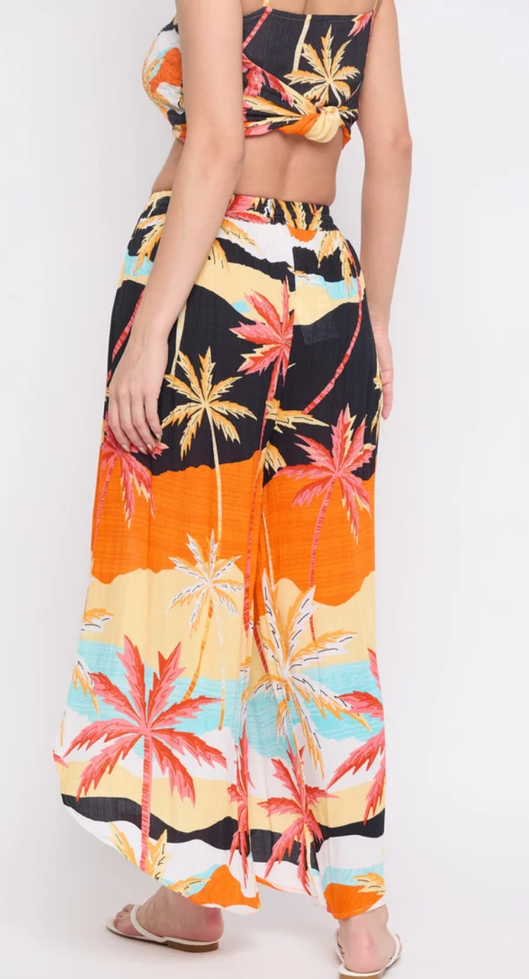 Multicolor Beach Rayon Plus Size Bottom Pants for Women 1X-3X | GypsieBlu