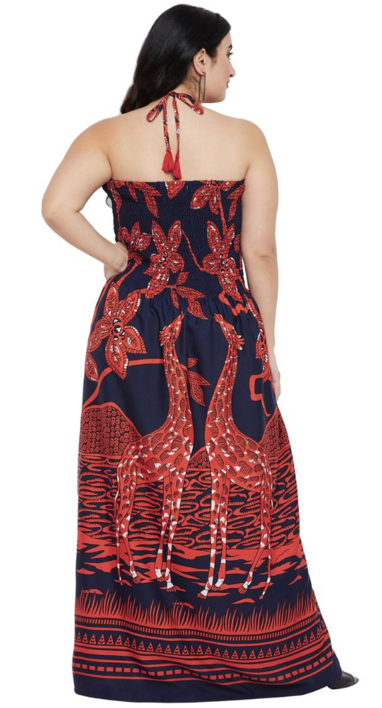 Red Tribal Polyester Tube Dress for Women S-XL | GypsieBlu