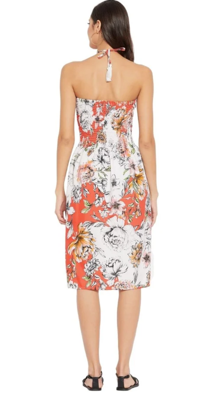 Multicolor Sketch Floral Polyester Tube Dress for Women S-XL Sleeveless | GypsieBlu