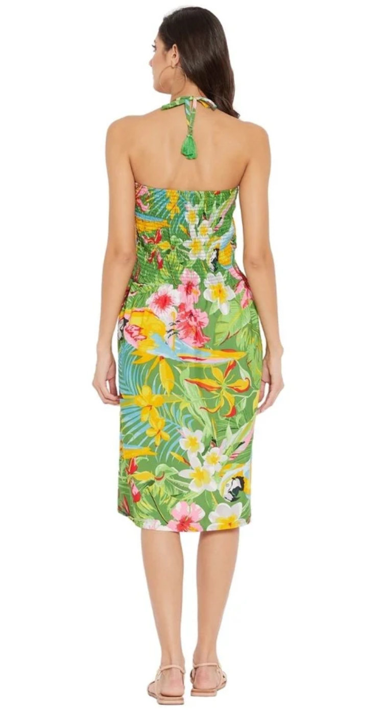Multicolor Tropical Jungle Polyester Tube Dress for Women S-XL Sleeveless | GypsieBlu