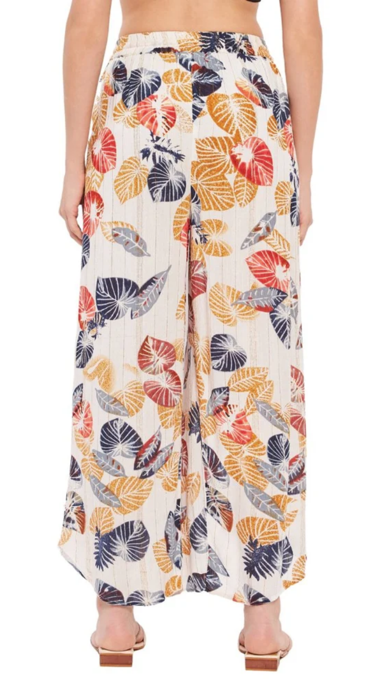Multicolor Leaf Rayon Bottom Pants for Women S-XL | GypsieBlu