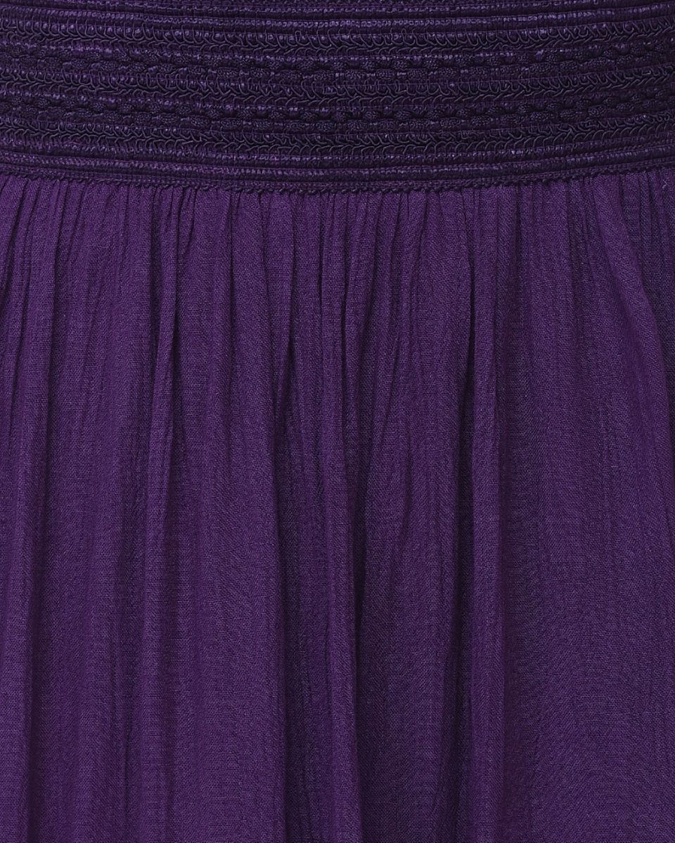 Pleated Purple Rayon Skirt For Women