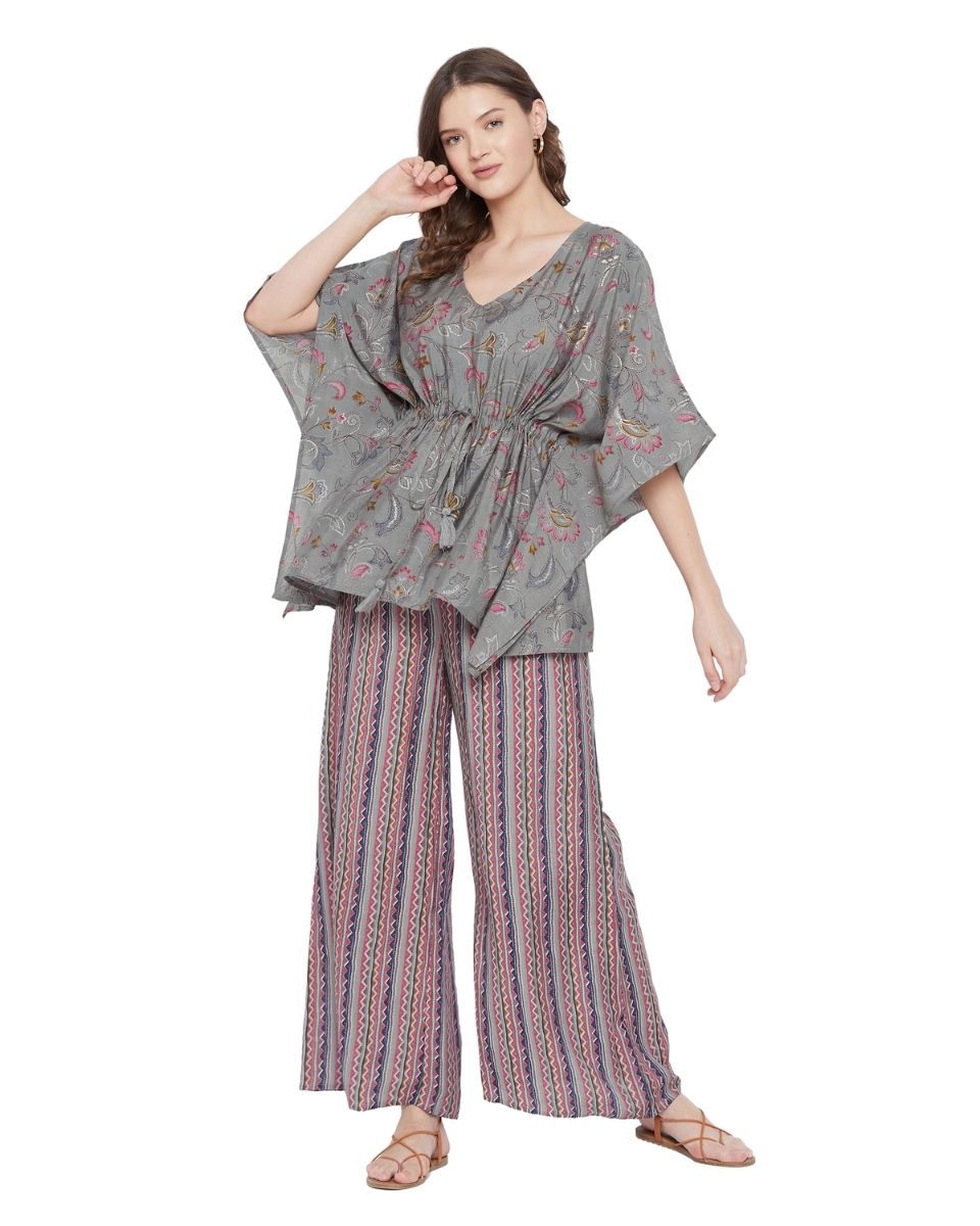 Gray Kaftan Co-ord Set
