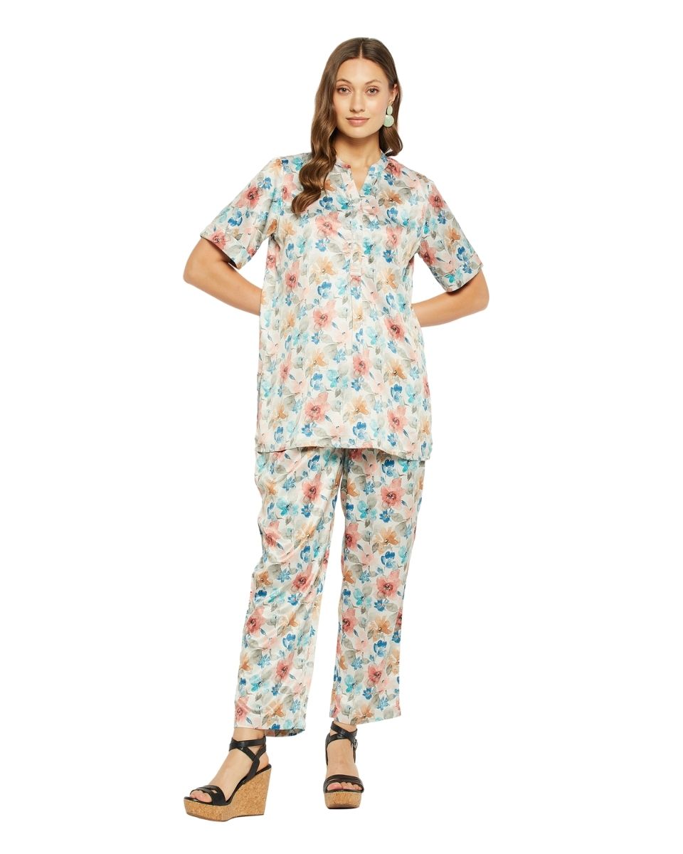 Gypsieblu Floral Print Cord Set