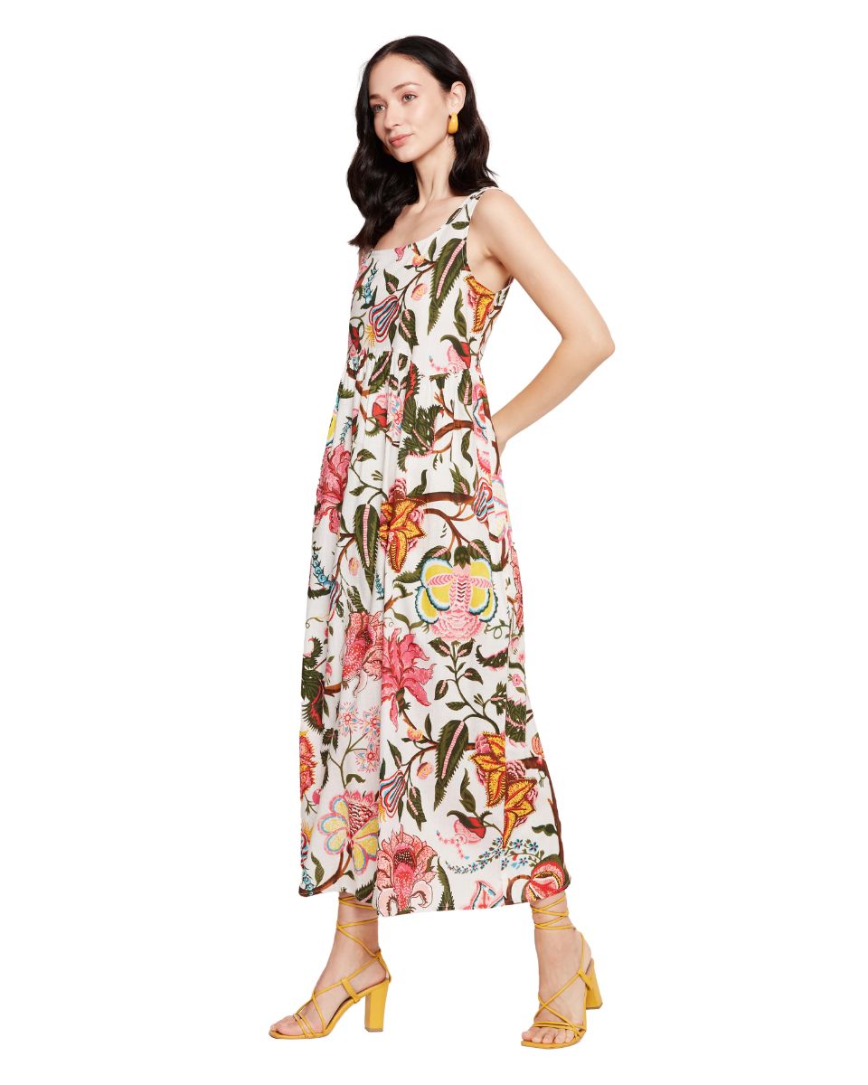 Floral Print Multicolor Elegant Maxi Dress For Women