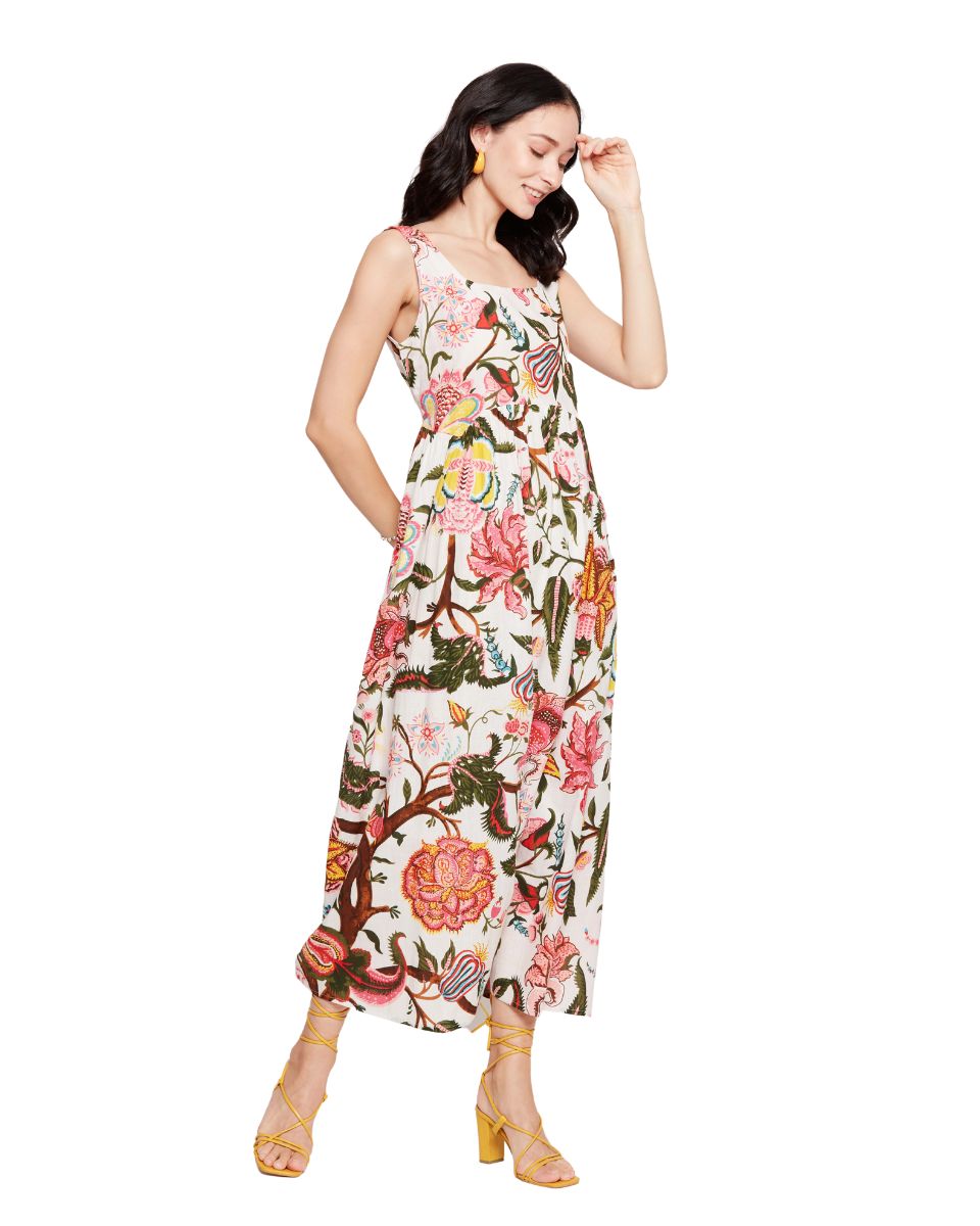Floral Print Multicolor Elegant Maxi Dress For Women