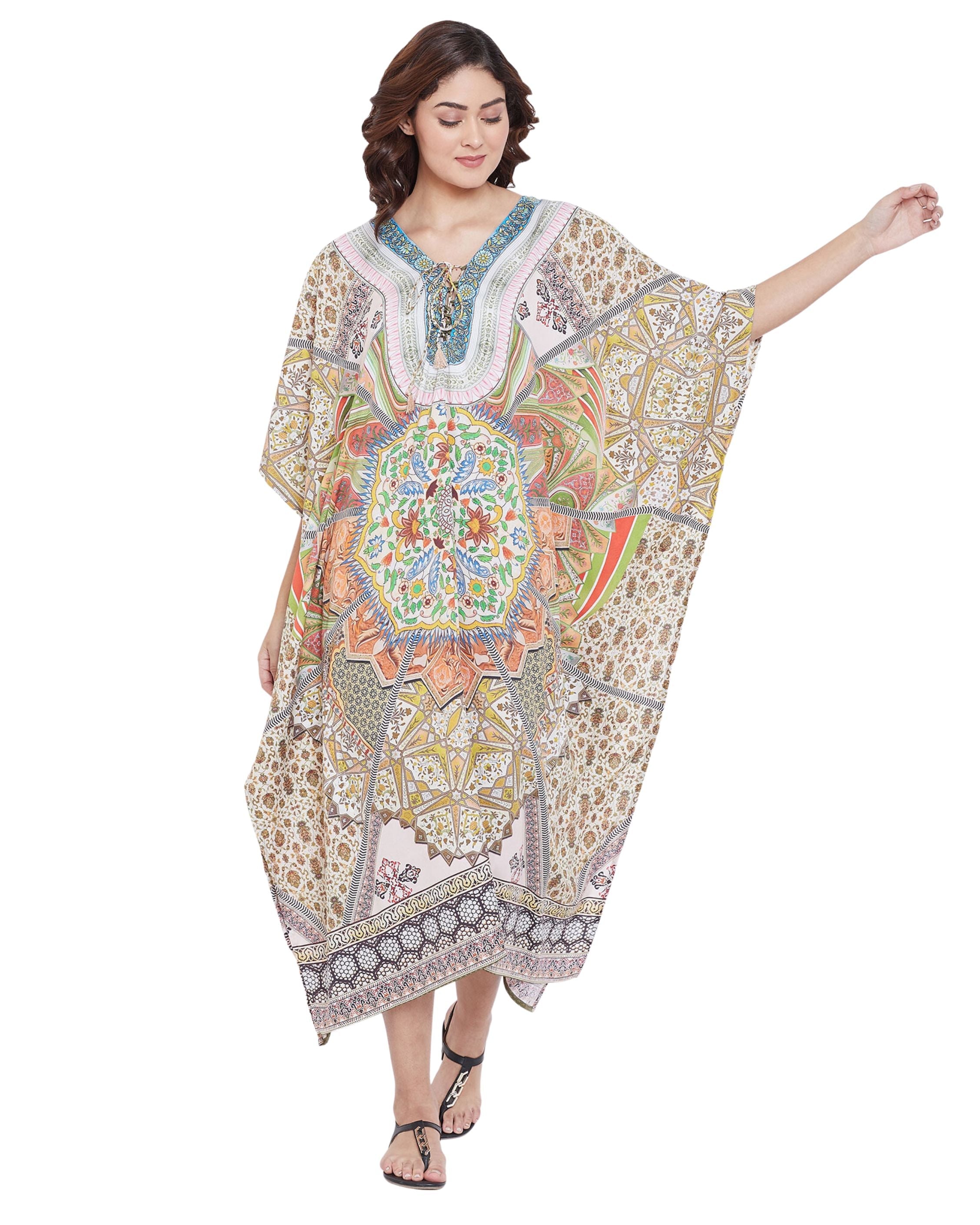 Gypsieblu Floral Print Kaftan