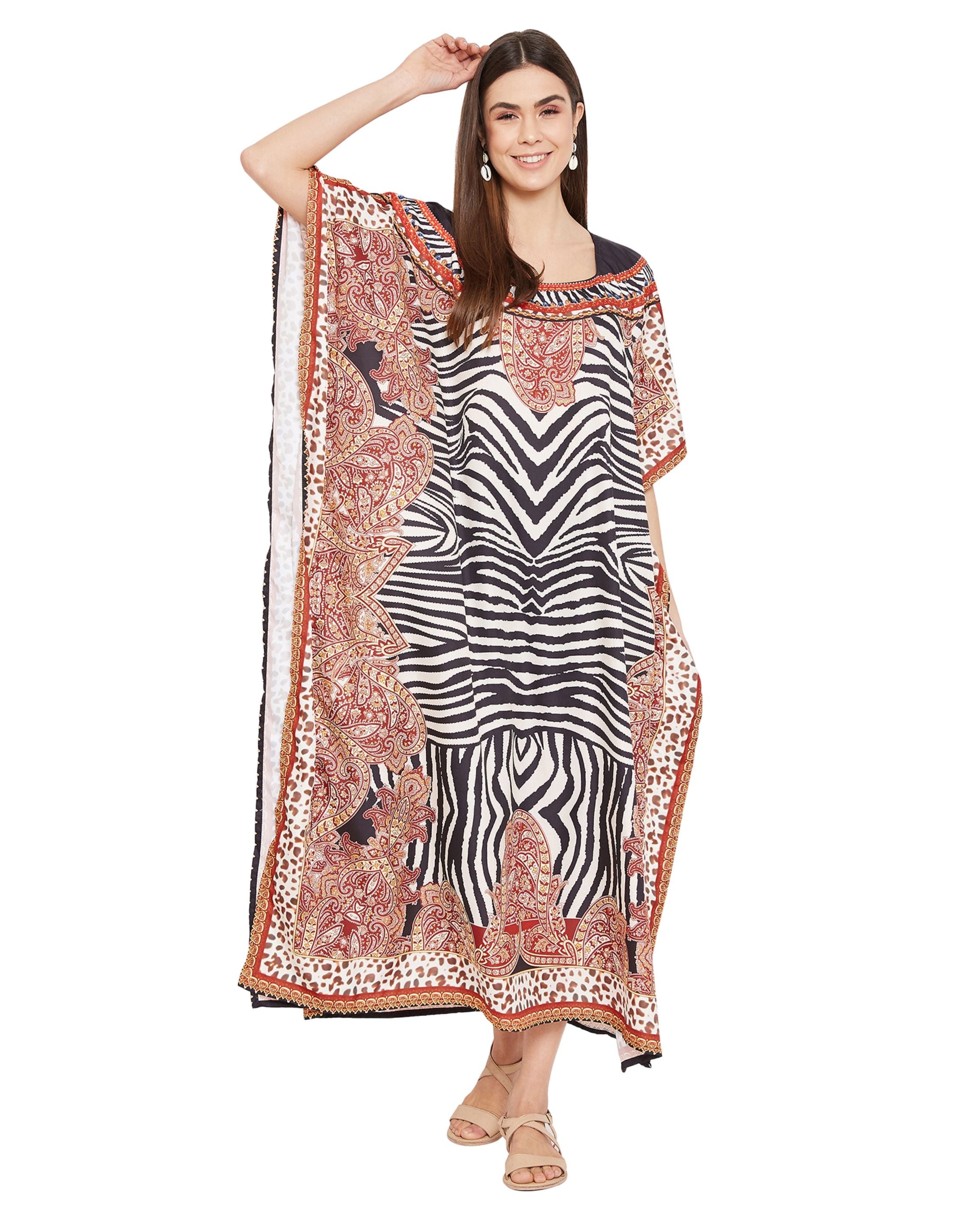 Resort Wear Digital Kaftan Dress
