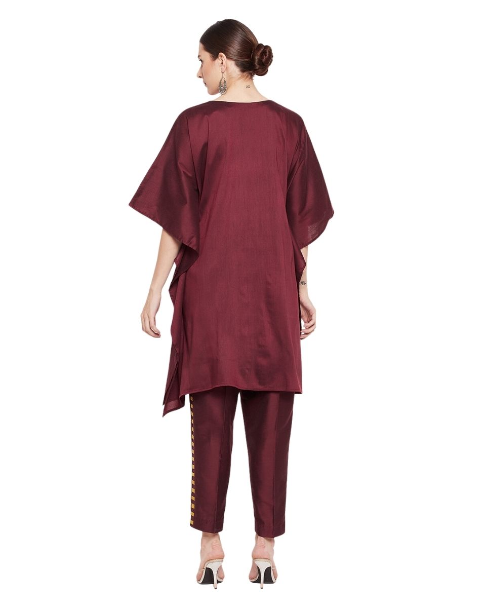 Jester Red Cotton Silk Dress For Women