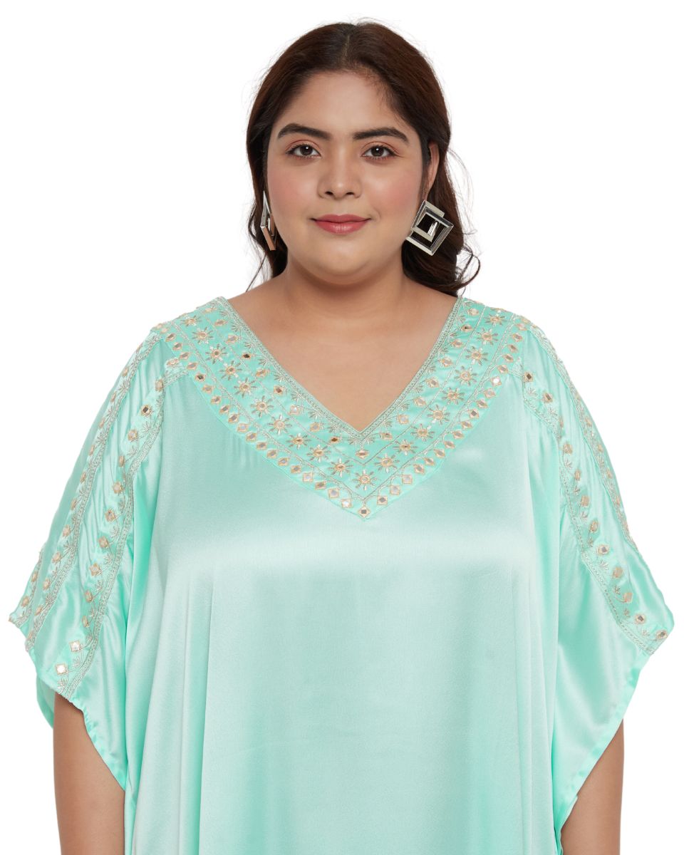 Embroidered Lace Satin Dress For Women