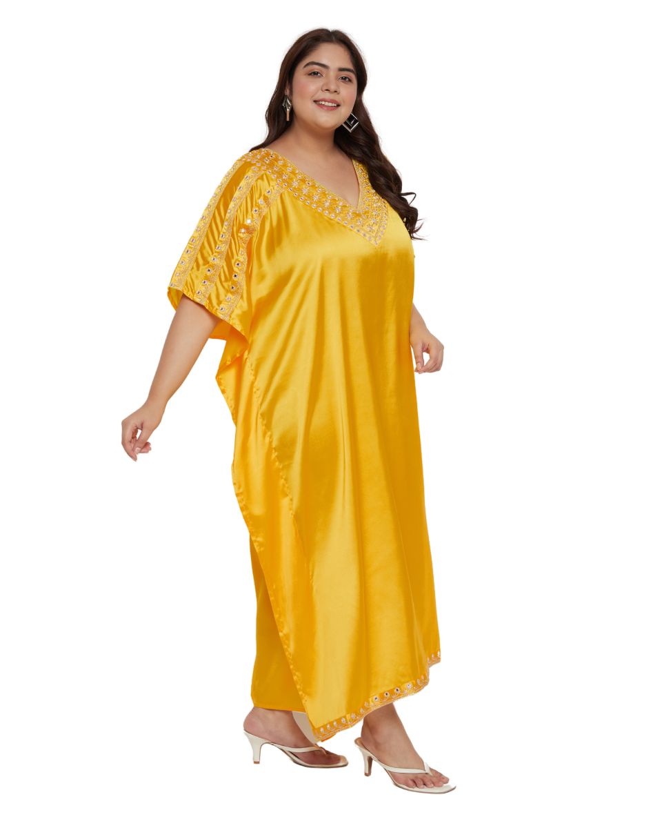 Satin dress with lace details For Women