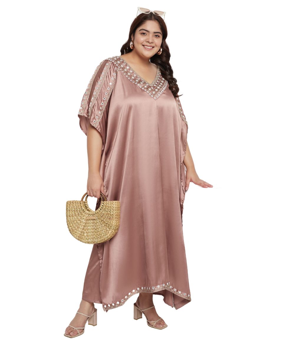 Stylish lace satin Kaftan Dress