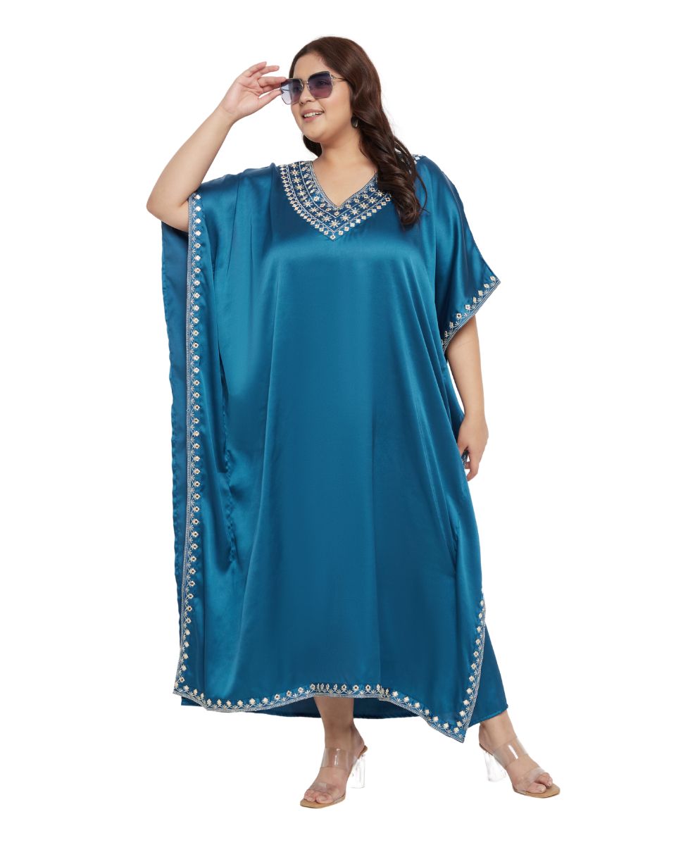 Stylish Corsair Blue Lace Attire