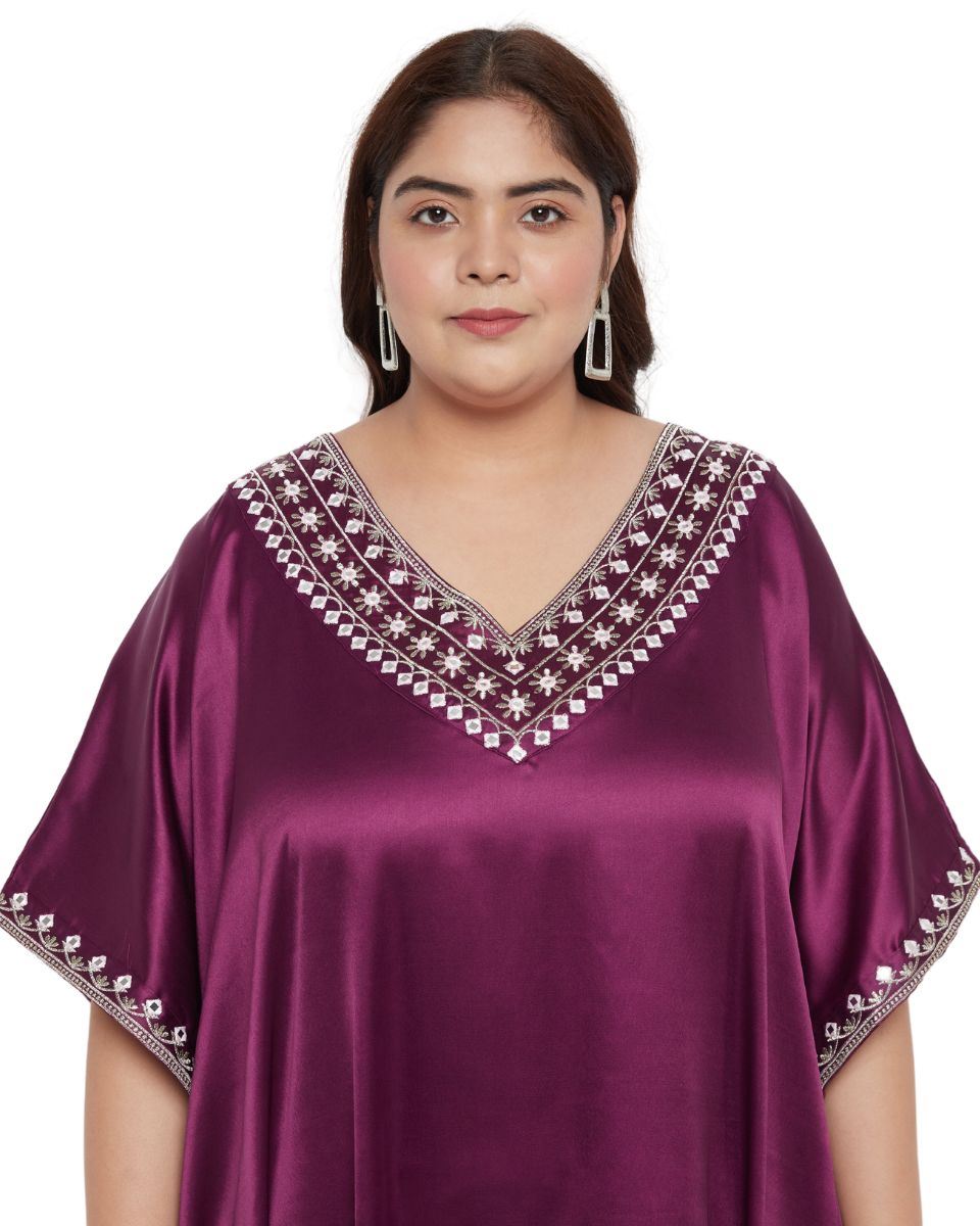 Chic Satin Long Kaftan Dress