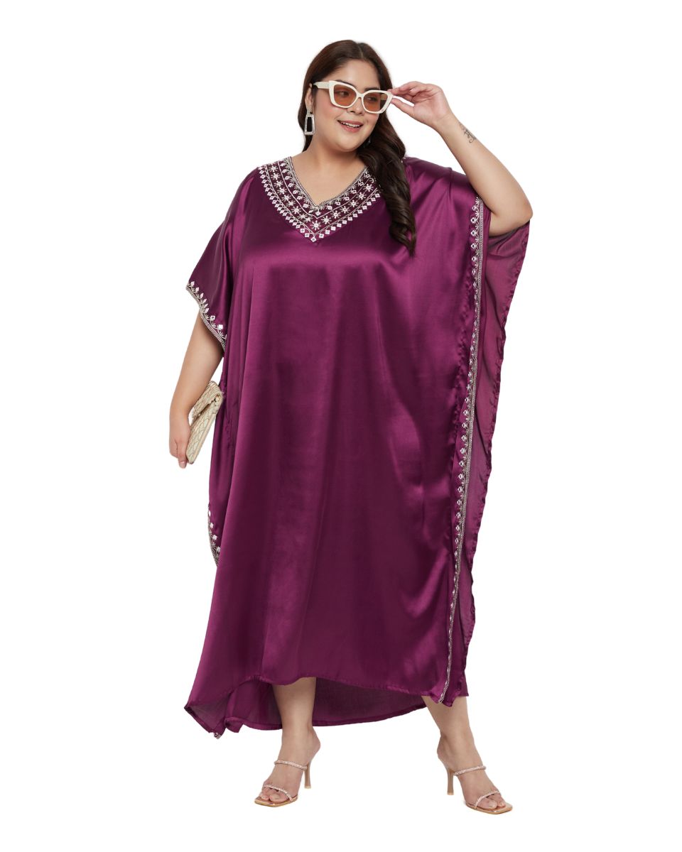 Purple Satin Long Dress For Women