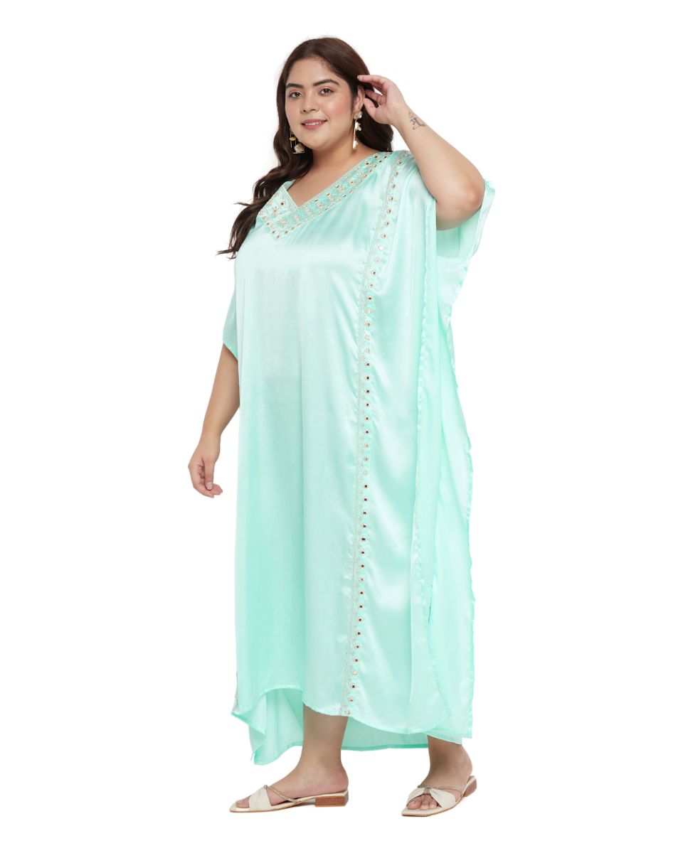Timeless Chic Comfort - Satin Kaftan Long