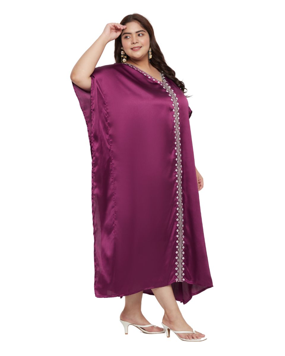 Chic Embroidery Lace Kaftan Dress