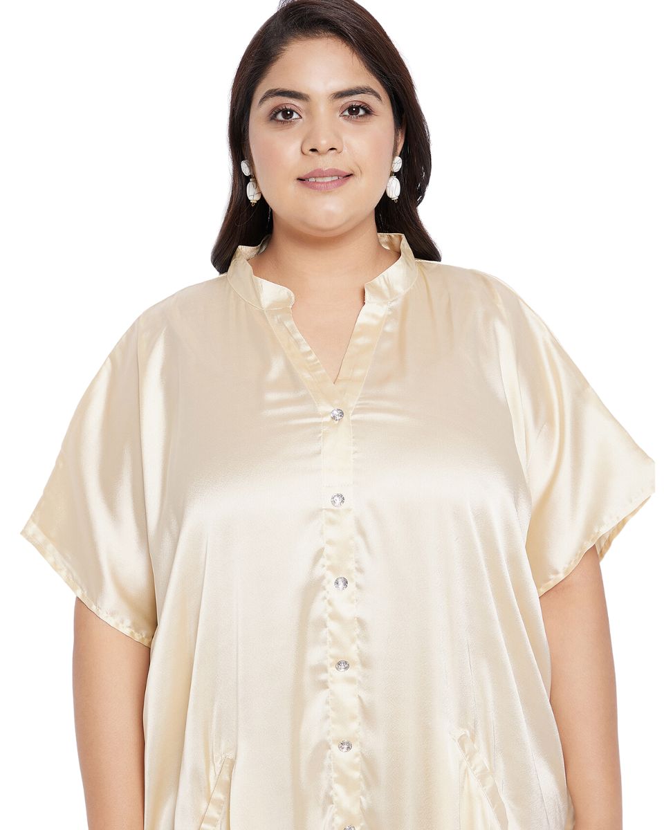 Silk satin caftan for woman