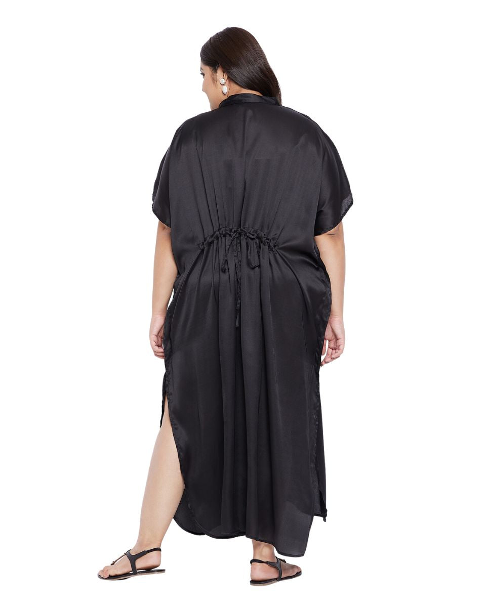 Silk satin caftan dress