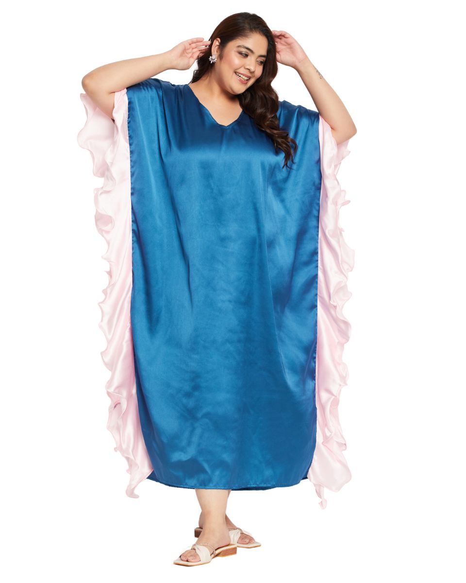 Trendy Royal Blue Satin Attire for Women