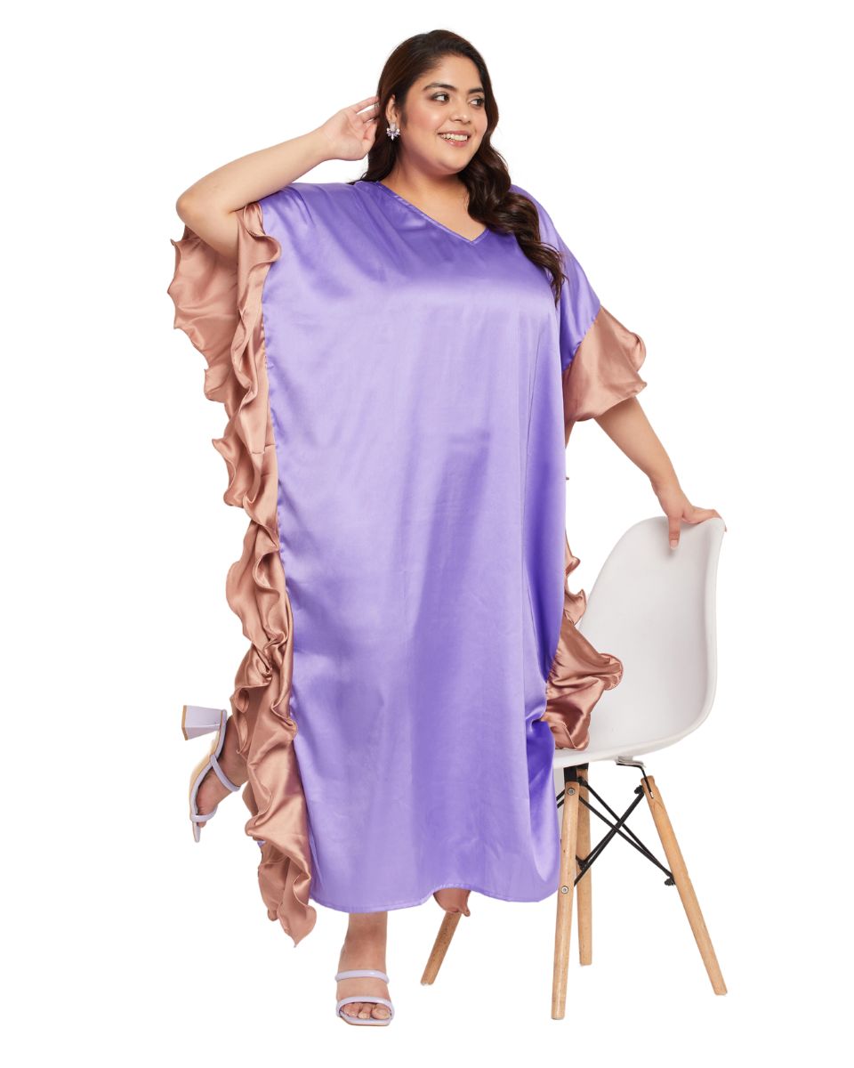 Lavender Ruffle Evening Gown