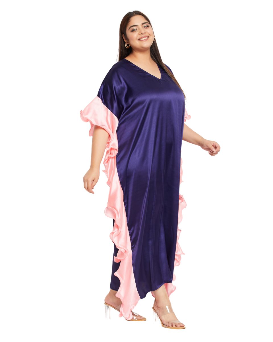 Navy Blue Satin Dress for women