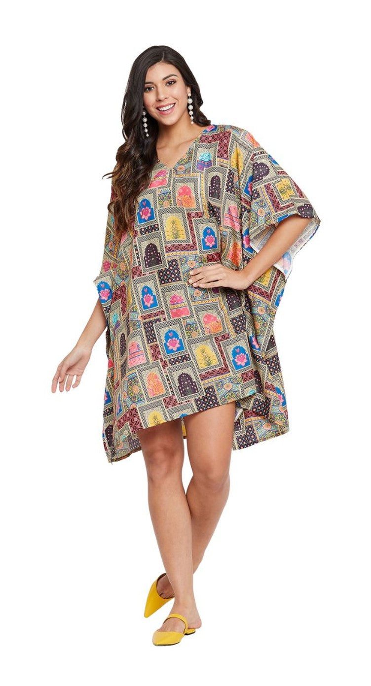 Tunic For Plus Size Women Tribal Printed Multicolor Polyester - Gypsie Blu (view 8)