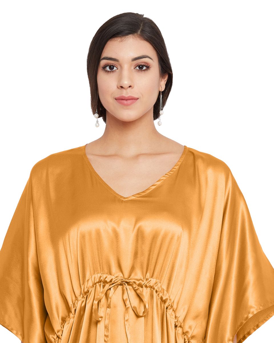 satin kaftan with sophisticated design
