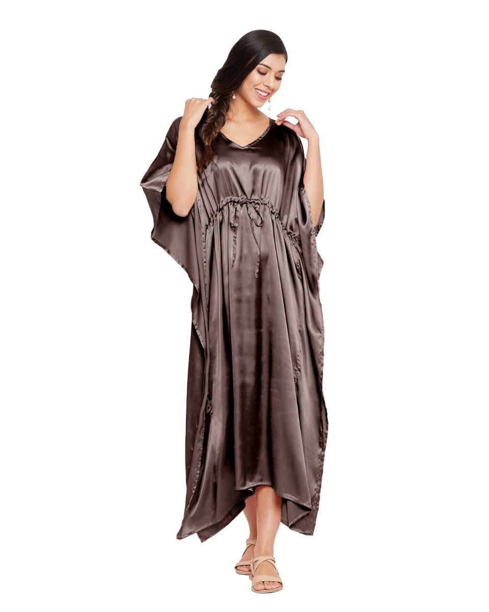 satin kimono style kaftan