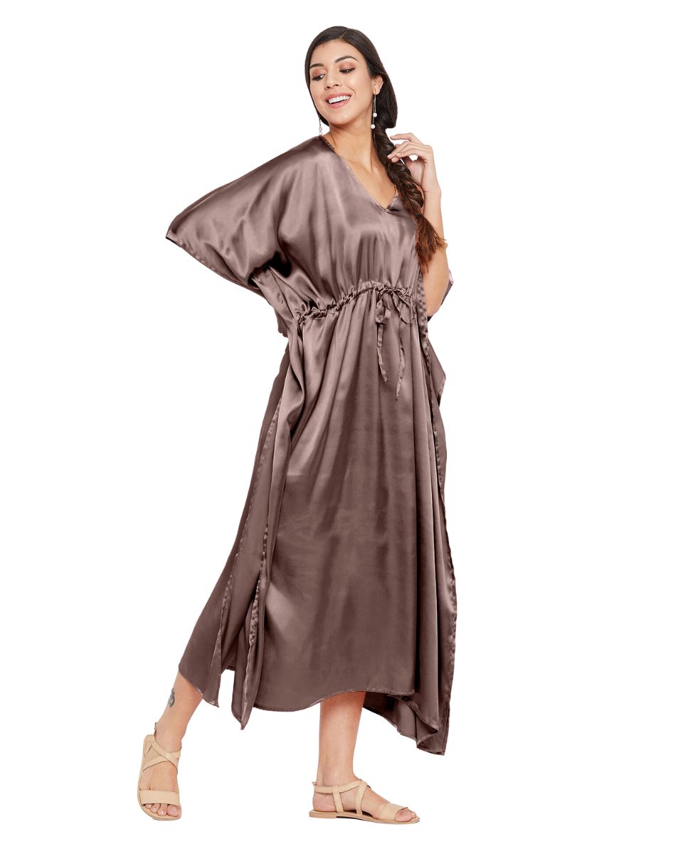 solid pattern kimono dress