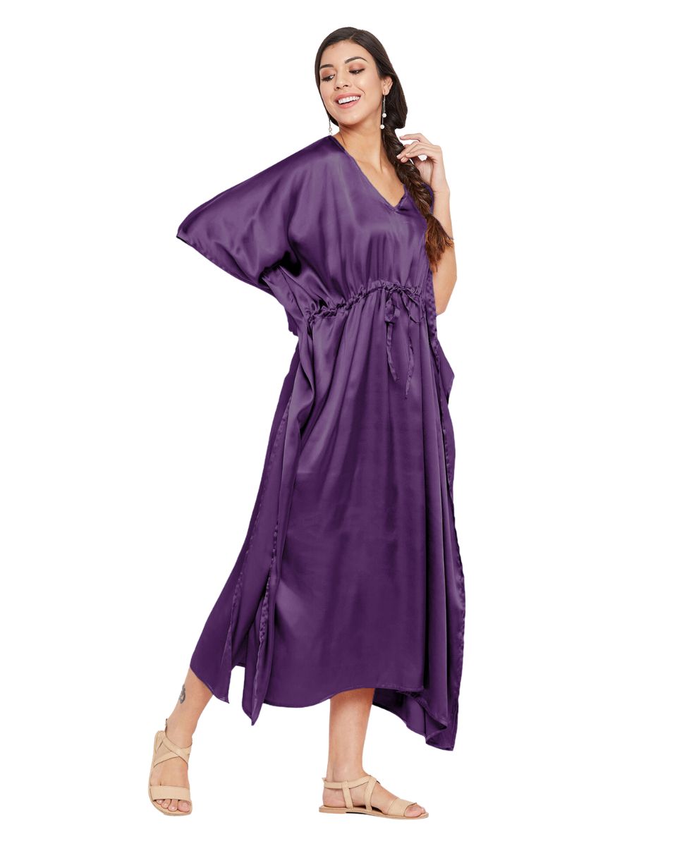 solid pattern kimono dress