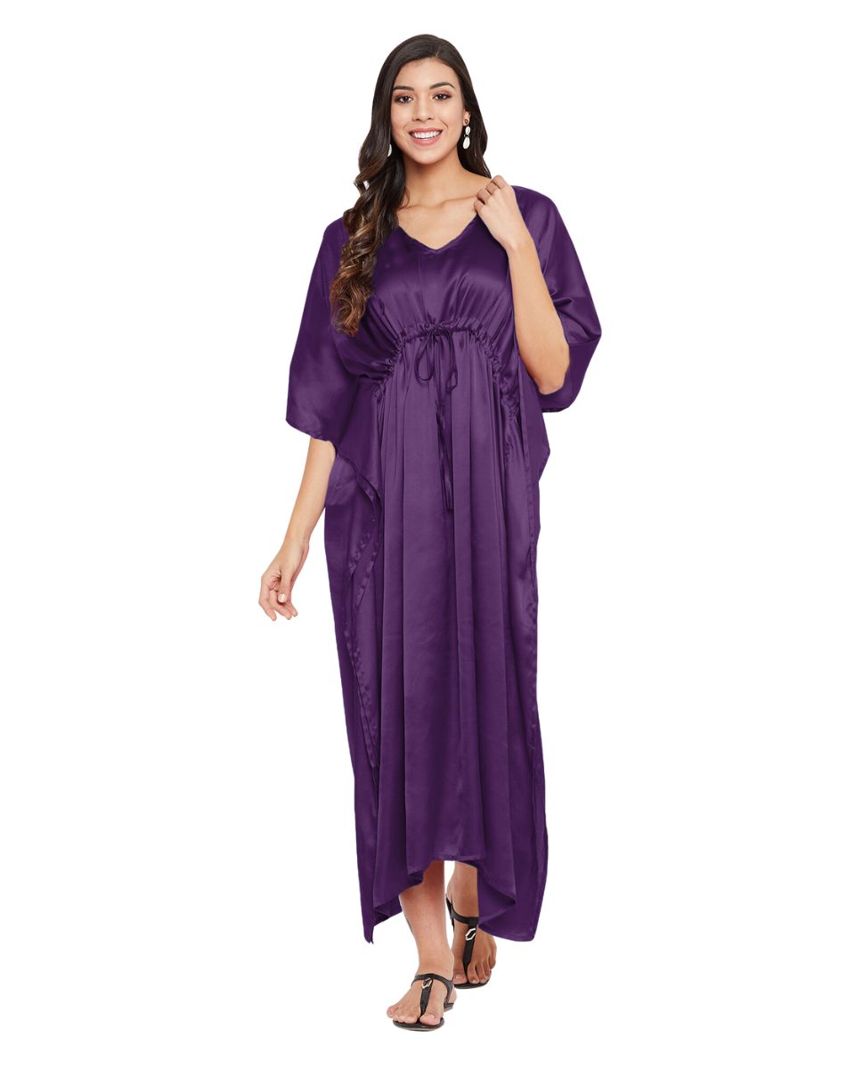 Satin kimono kaftan dress