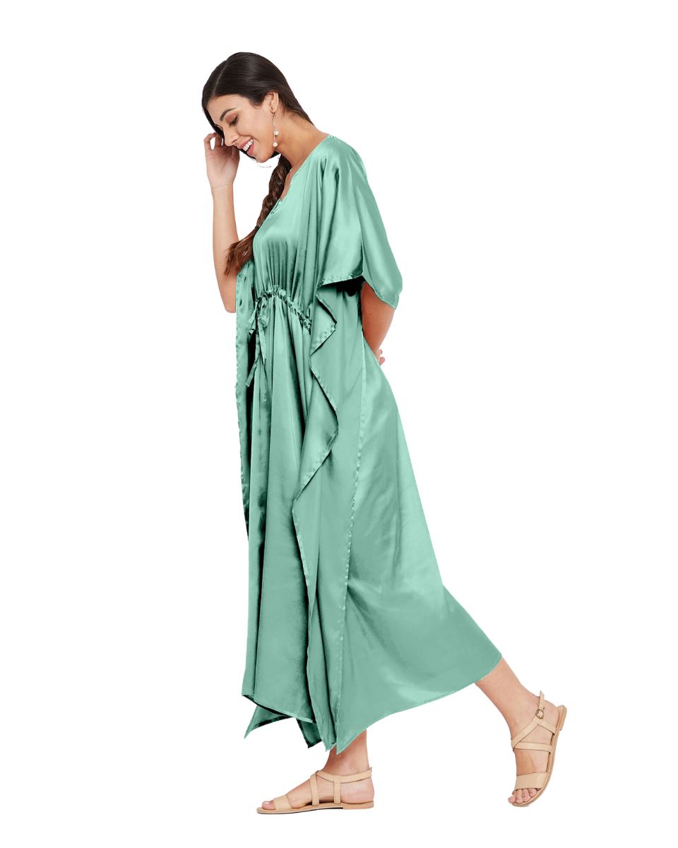 Satin Kaftan Dress