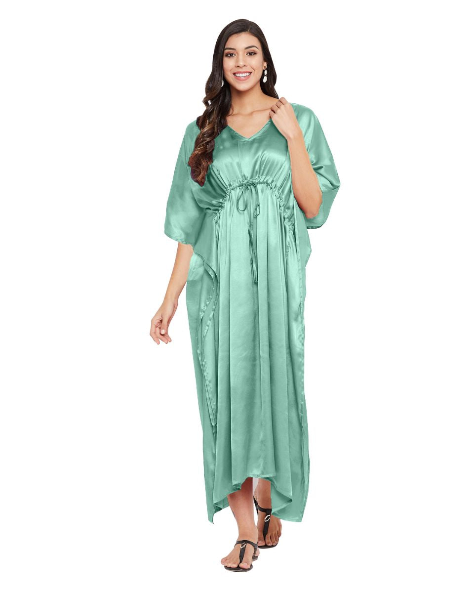 Satin Maxi Kaftan Dress